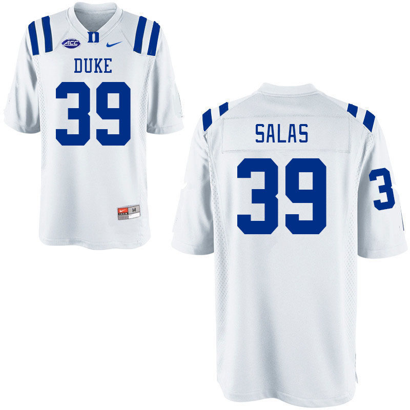 Men #39 Cosme Salas Duke Blue Devils College Football Jerseys Stitched-White